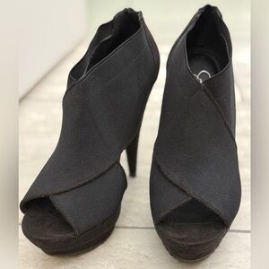Vintage Jessica Simpson - Y2K Elastic Platform Heeled Bootie - Black - size 8.5